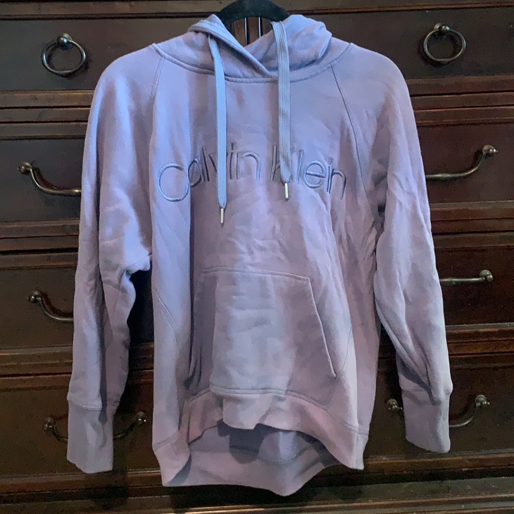 Calvin Klein light blue/purple hoodie. Size is XL super cute and comfy.